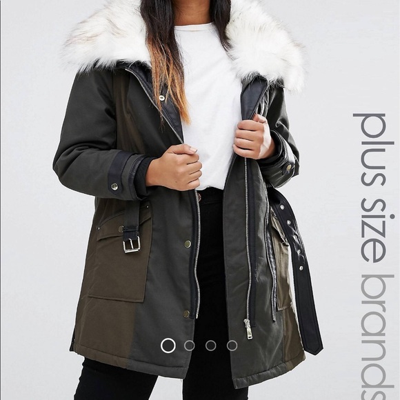 ASOS Curve Jackets & Blazers - ASOS Faux Fur parka